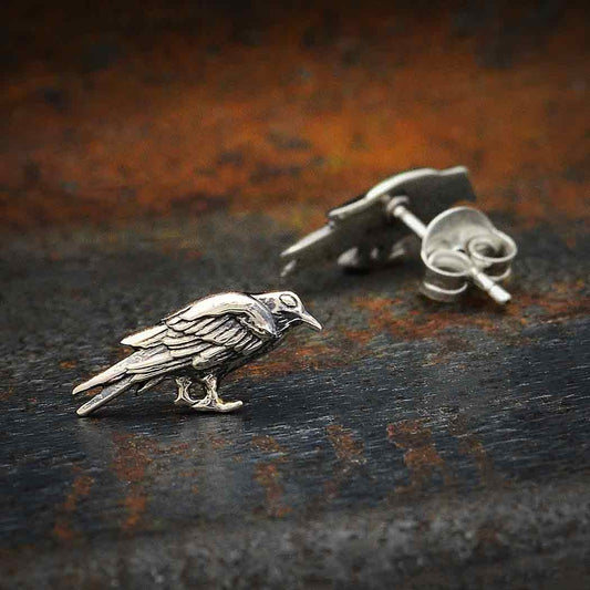 Raven Post Earrings