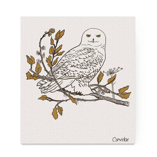 Snowy Owl Swedish Dishcloth