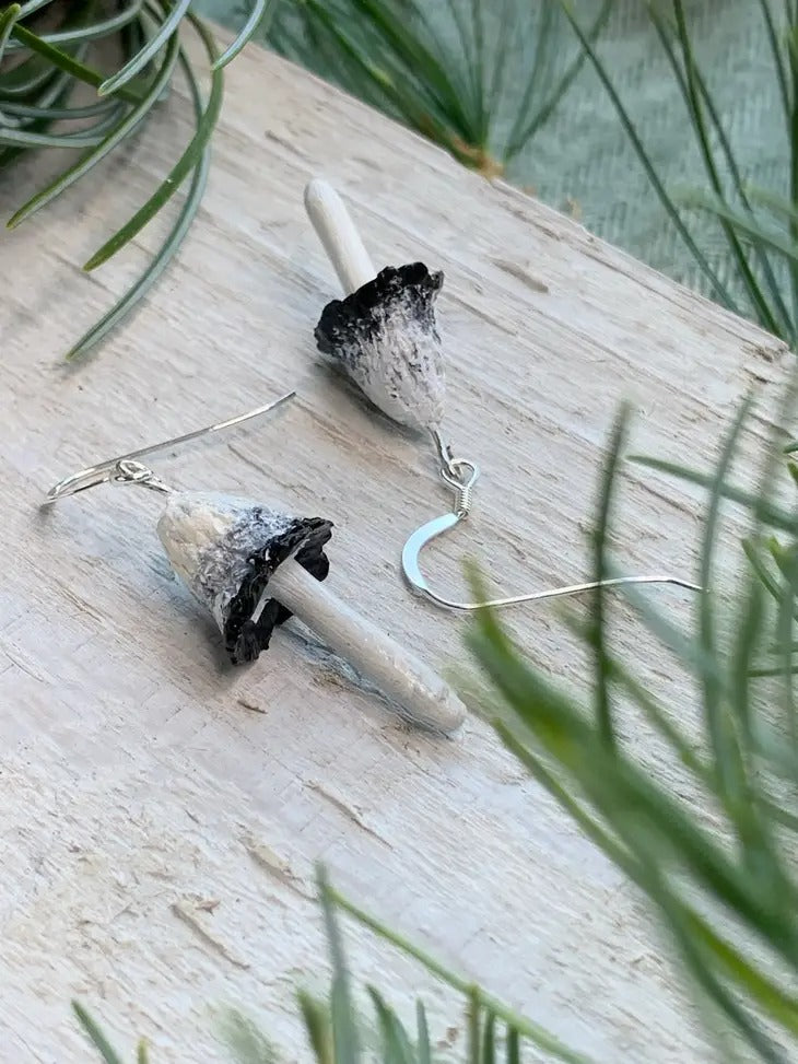 Inky Cap Mushroom Earrings
