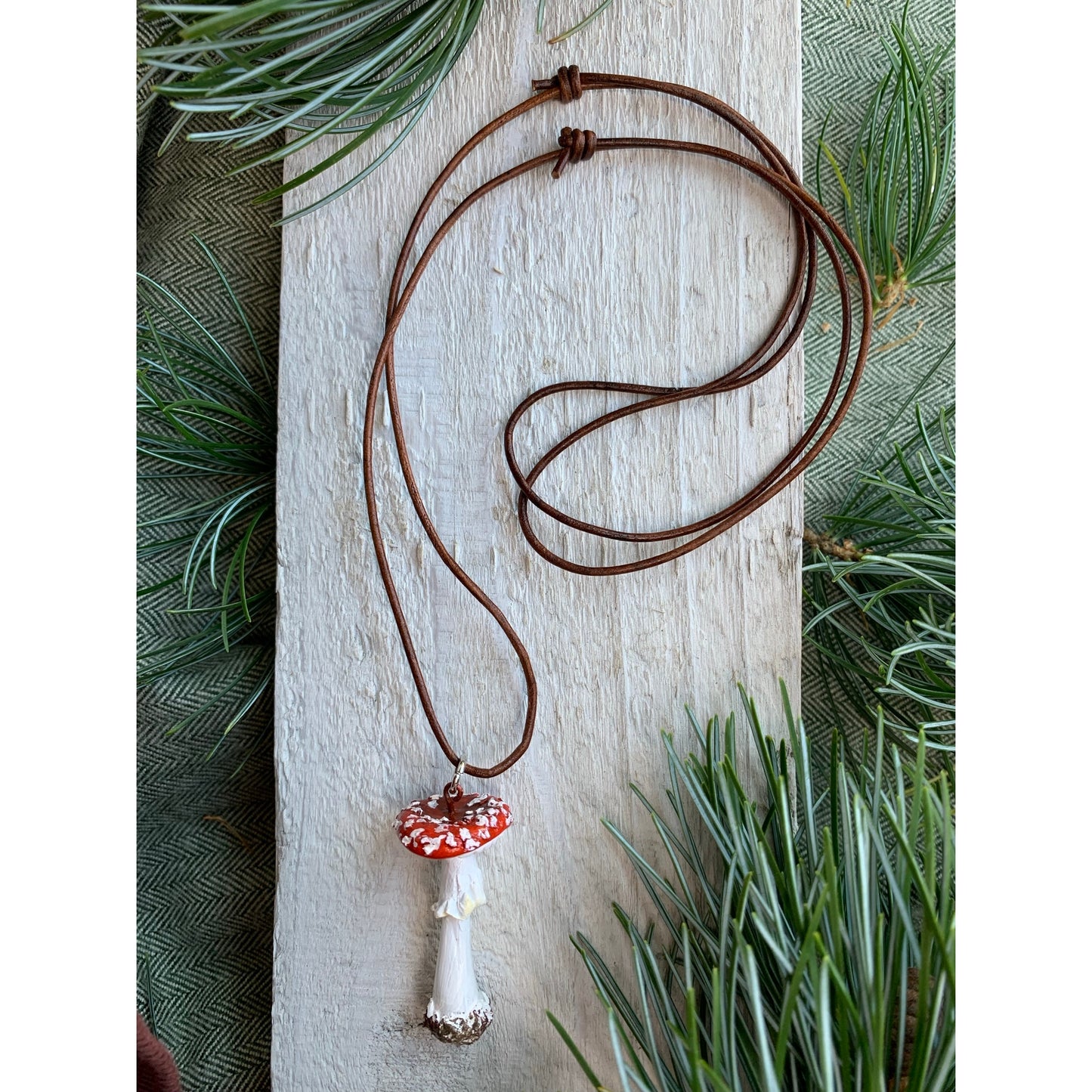 Amanita Mushroom Necklace