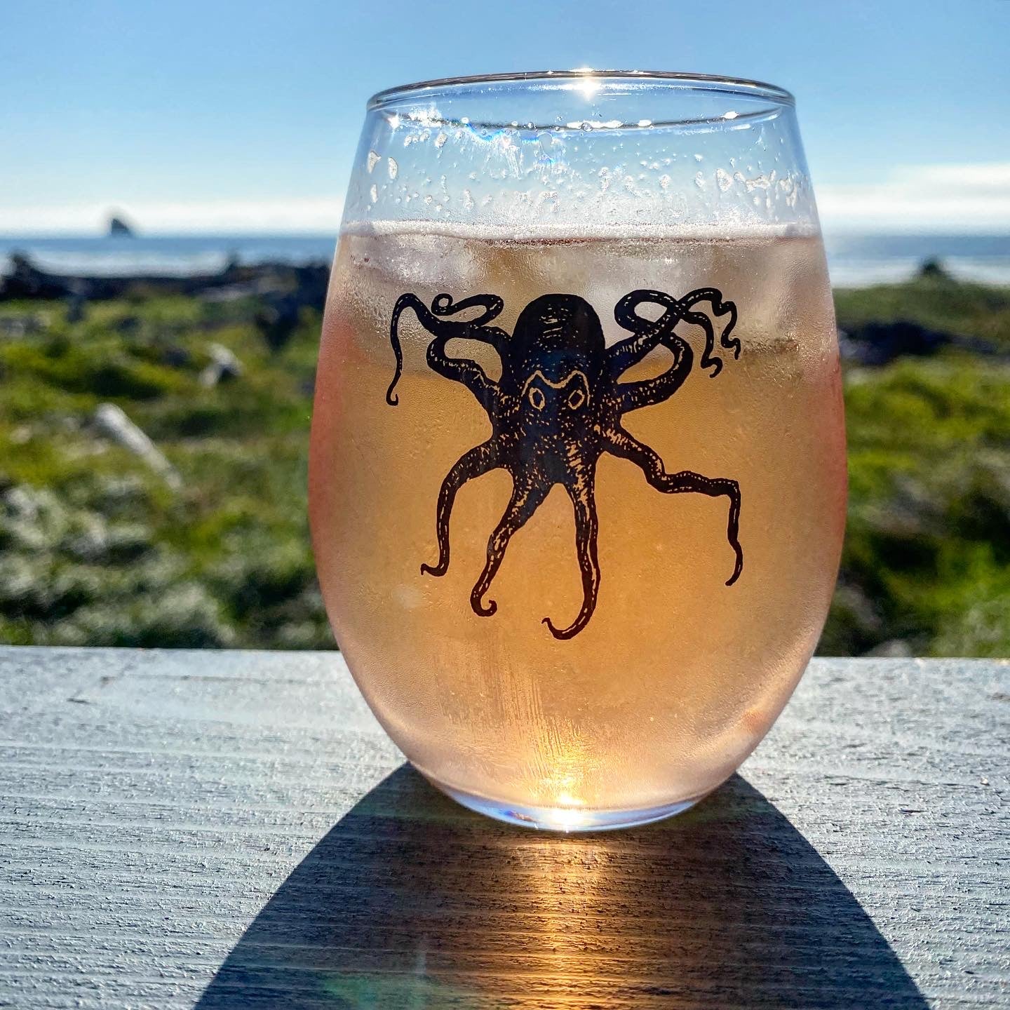 Kraken Octopus Stemless Wine Glass