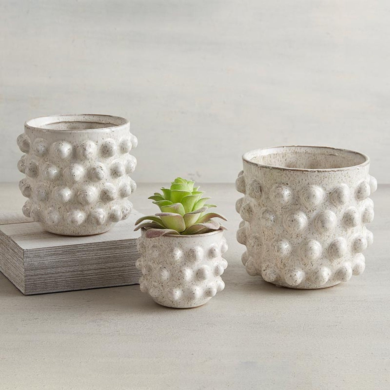 White Dot Planter - Large
