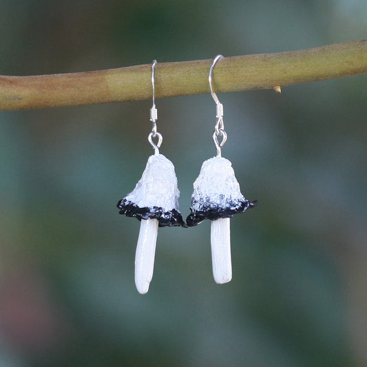 Inky Cap Mushroom Earrings