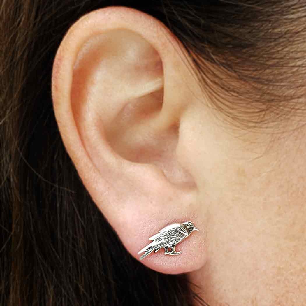 Raven Post Earrings