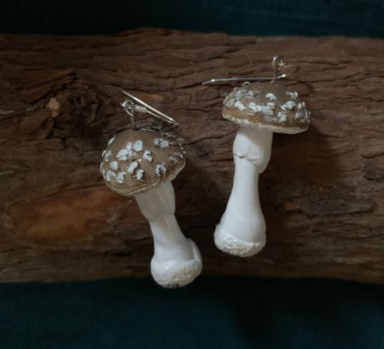 Amanita Pantherina Mushroom Earrings
