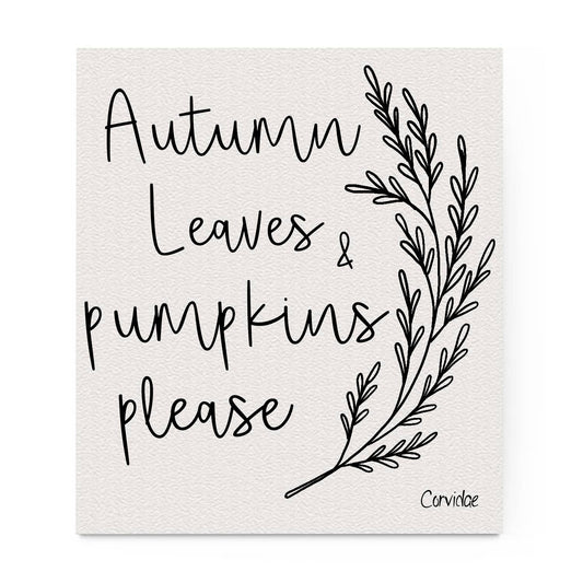 Pumpkins Please Fall Swedish Dishcloth