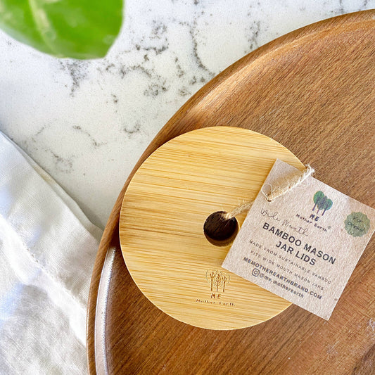Wide Mouth Bamboo Mason Jar Lid