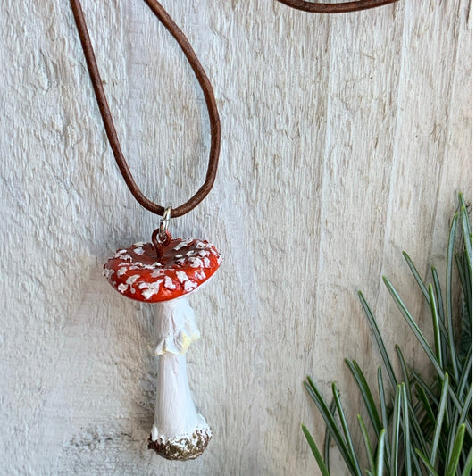 Amanita Mushroom Necklace