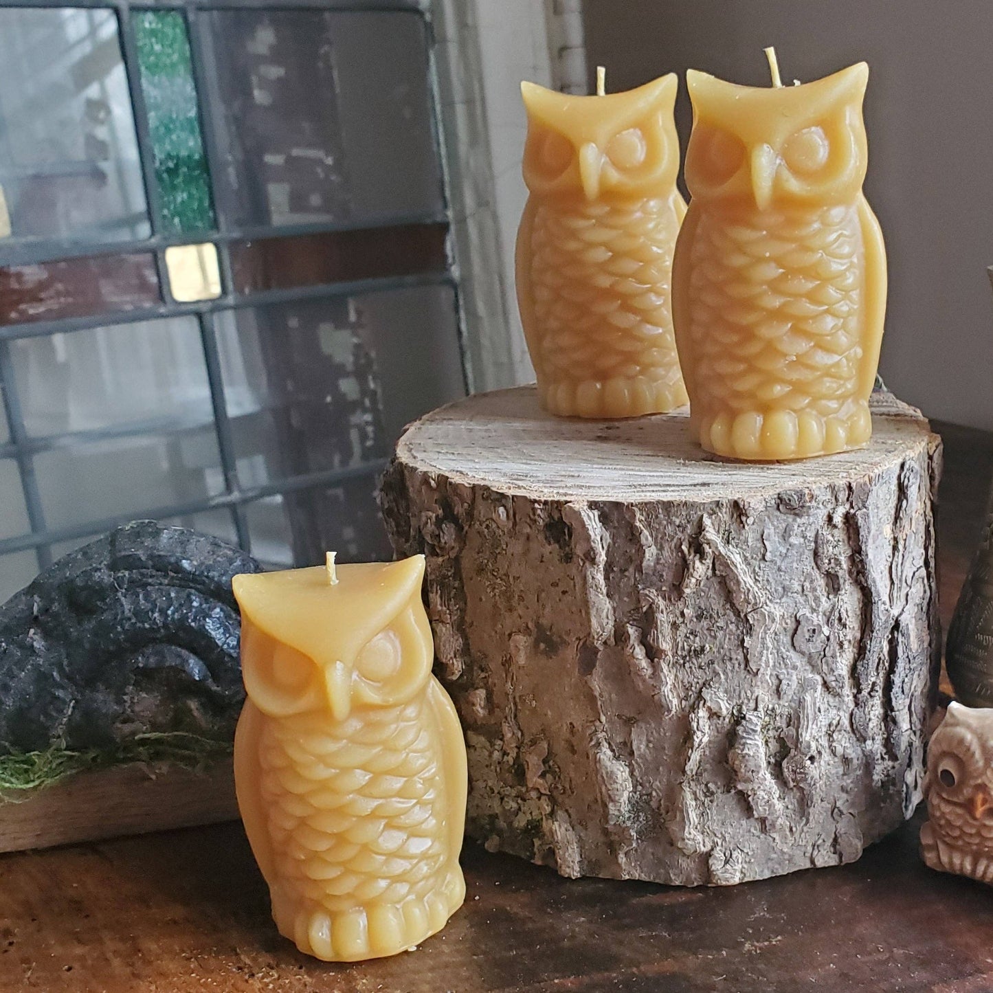 Owl Shaped Beeswax Candle