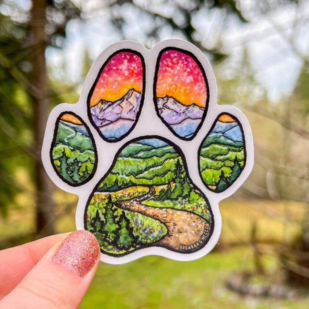 Adventure Buddy Dog Paw Sticker