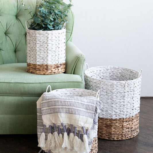Natural & White Baskets