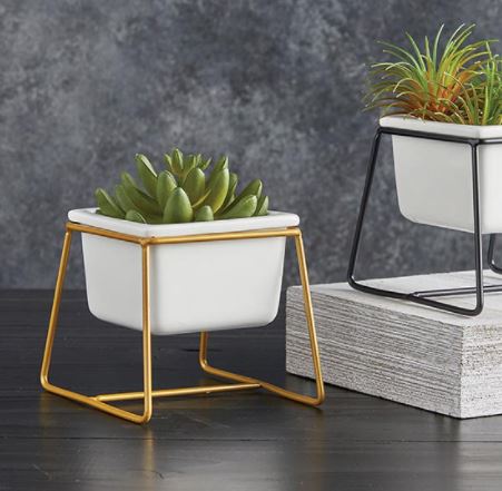 Planter with Golden Stand