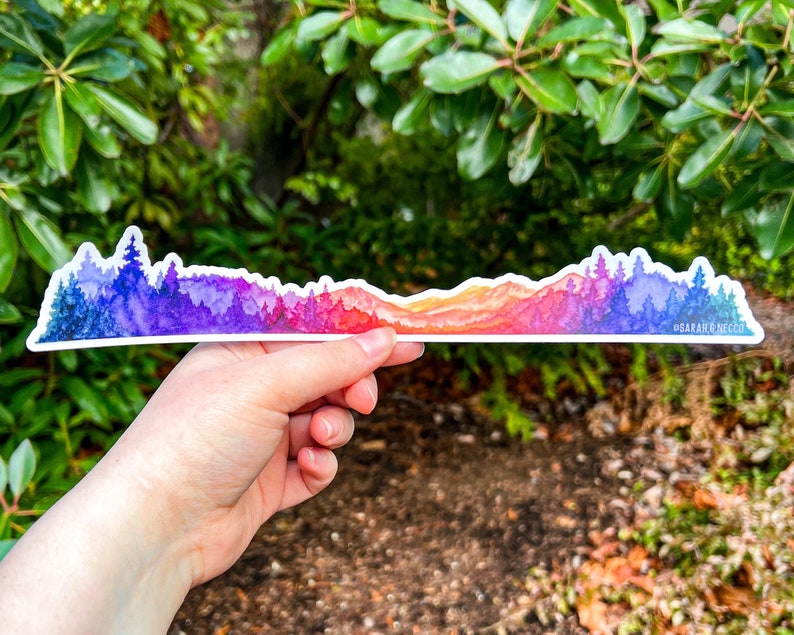 Sunset Mountains Landscape Sticker