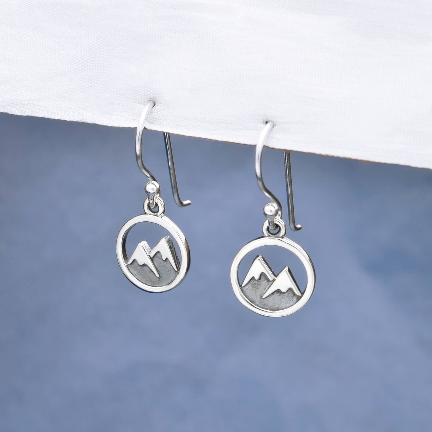 Sterling Silver Snow Capped Mountain Dangle Earring