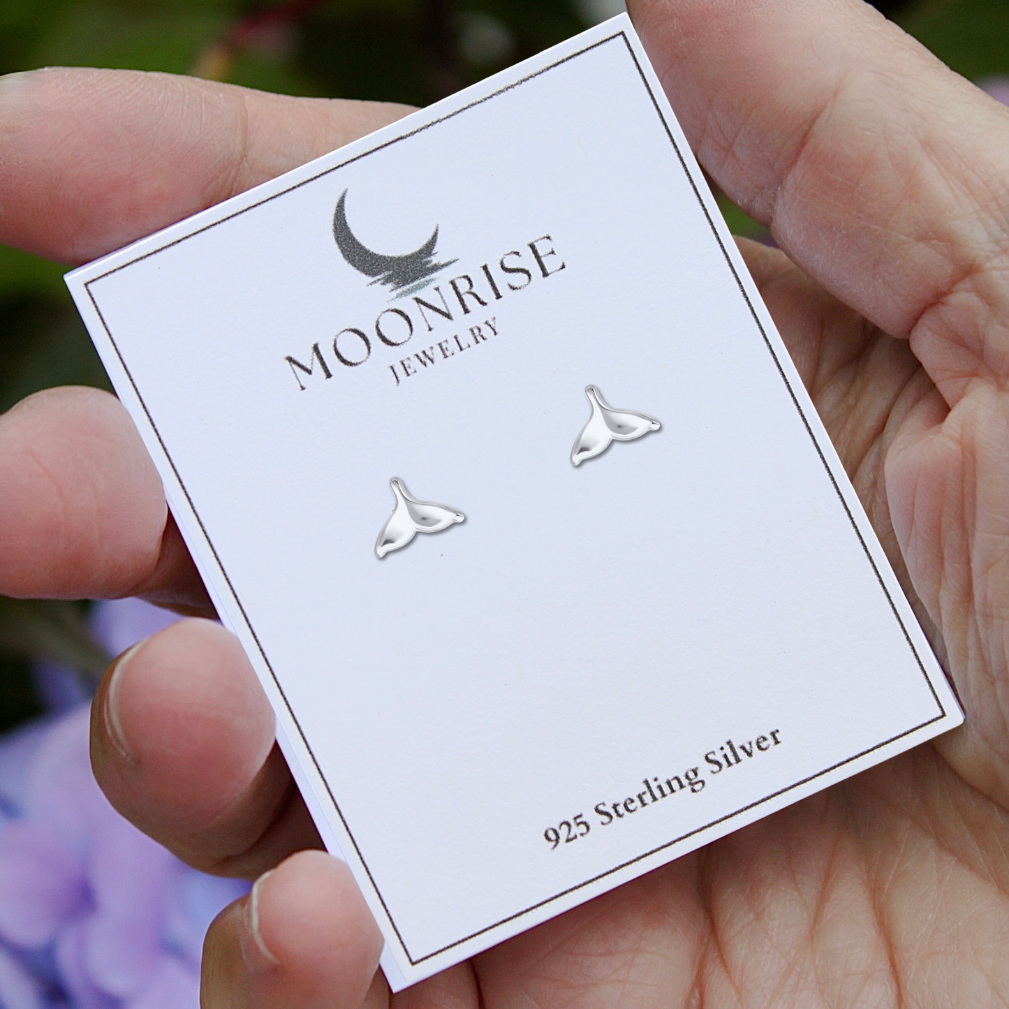 Tiny Whale Tail Earrings