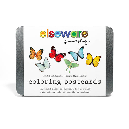 Coloring Postcards 6 Butterfly & Moth Designs