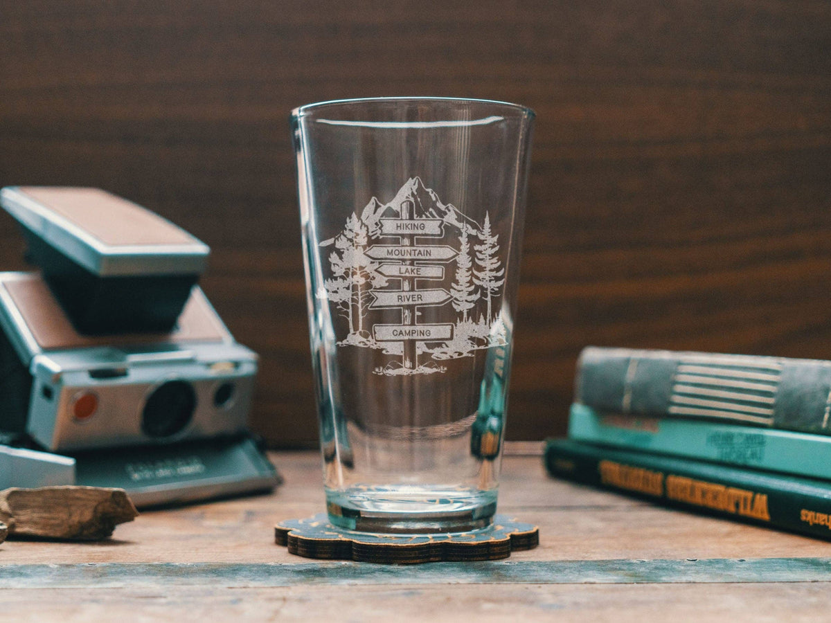 Hiking Trail Drinking Glasses