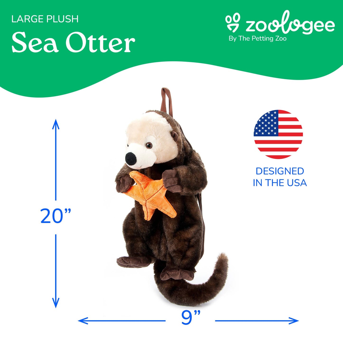 Sea Otter 20"  Plush Animal Backpack