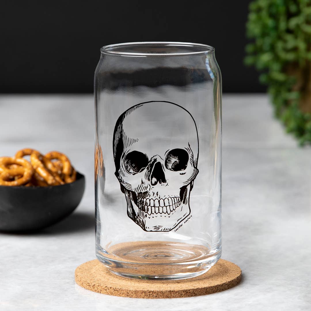 Skull Beer Can Glass | Glass Cup | Iced Coffee Cup