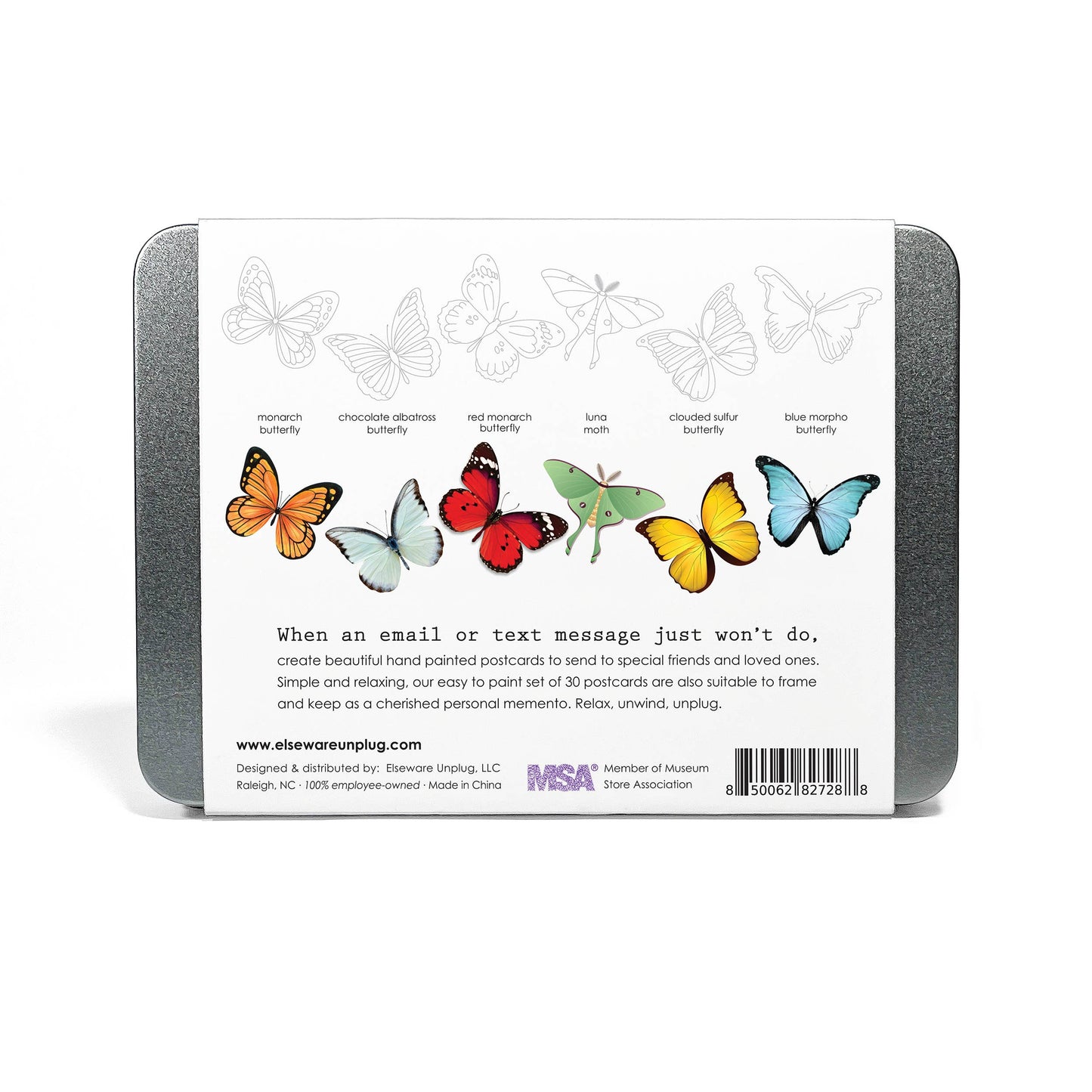 Coloring Postcards 6 Butterfly & Moth Designs
