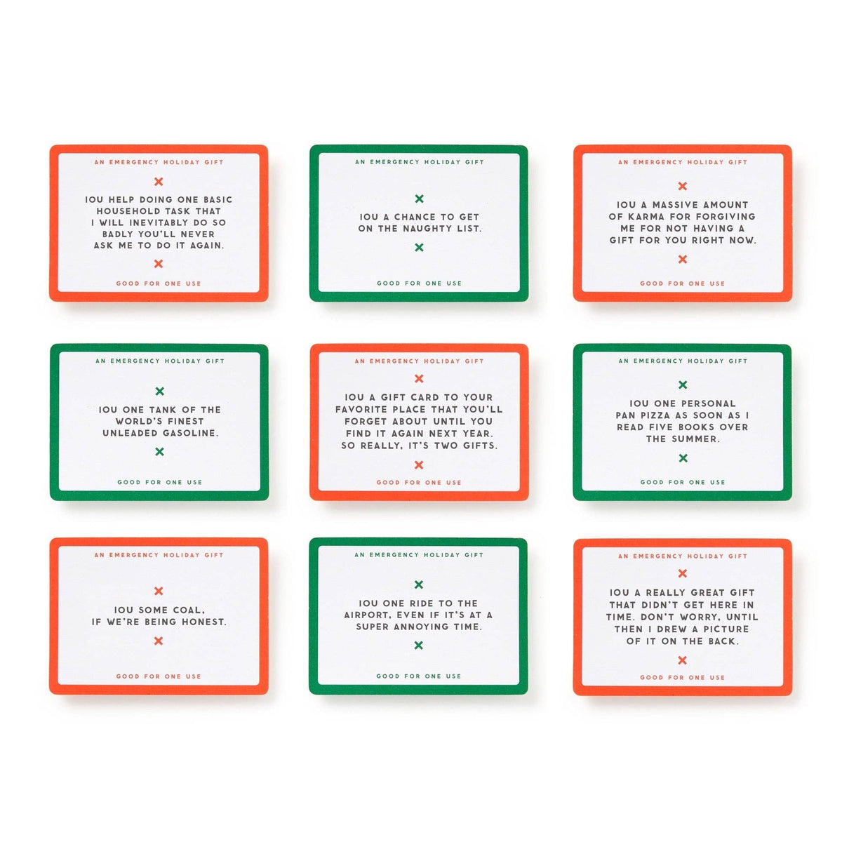 Brass Monkey Emergency Holiday IOUs Card Set