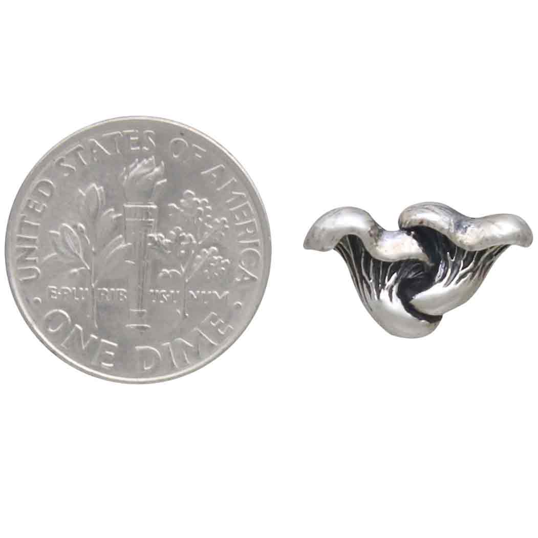 Sterling Silver Chanterelle Mushroom Stud Earrings