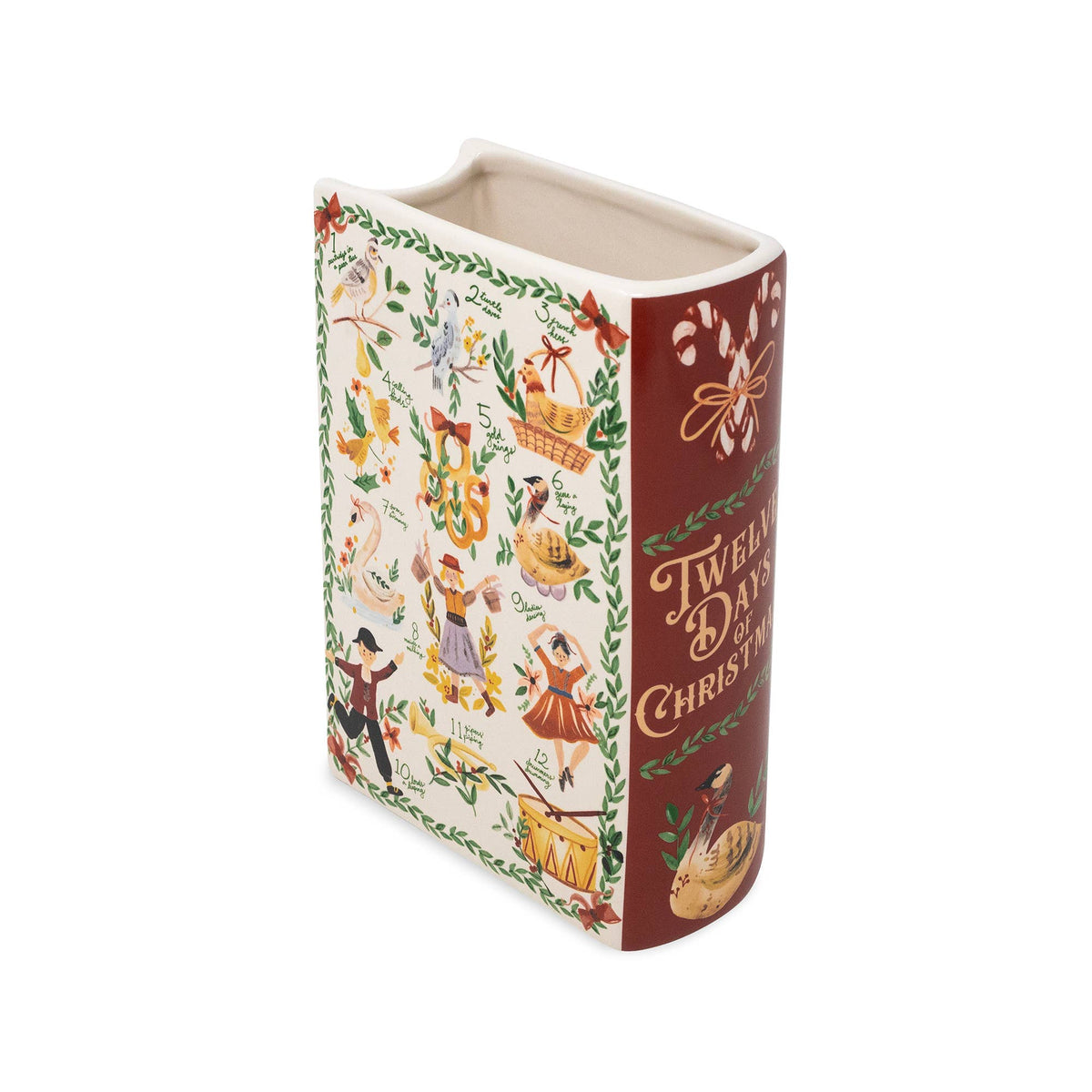 Large Book Vase, Twelve Days of Christmas