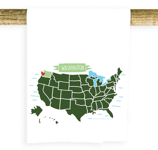 Washington Map Highlight Towel