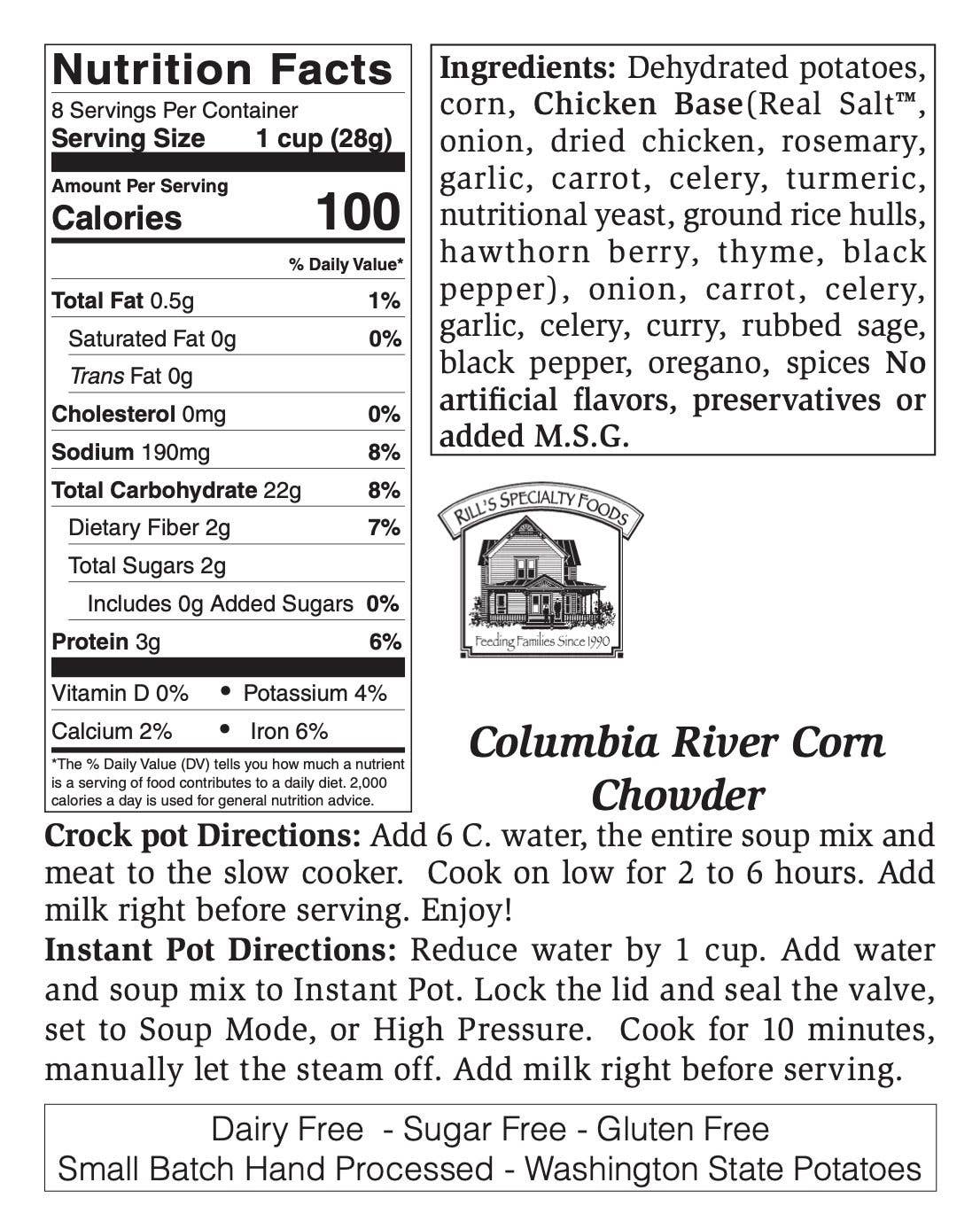 Large Columbia River Corn Chowder Soup Mix