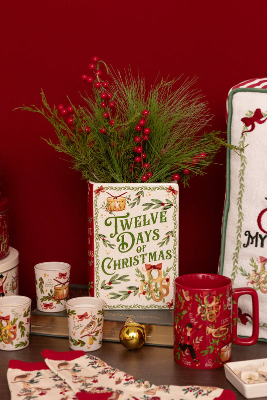 Twelve Days of Christmas Book Vase