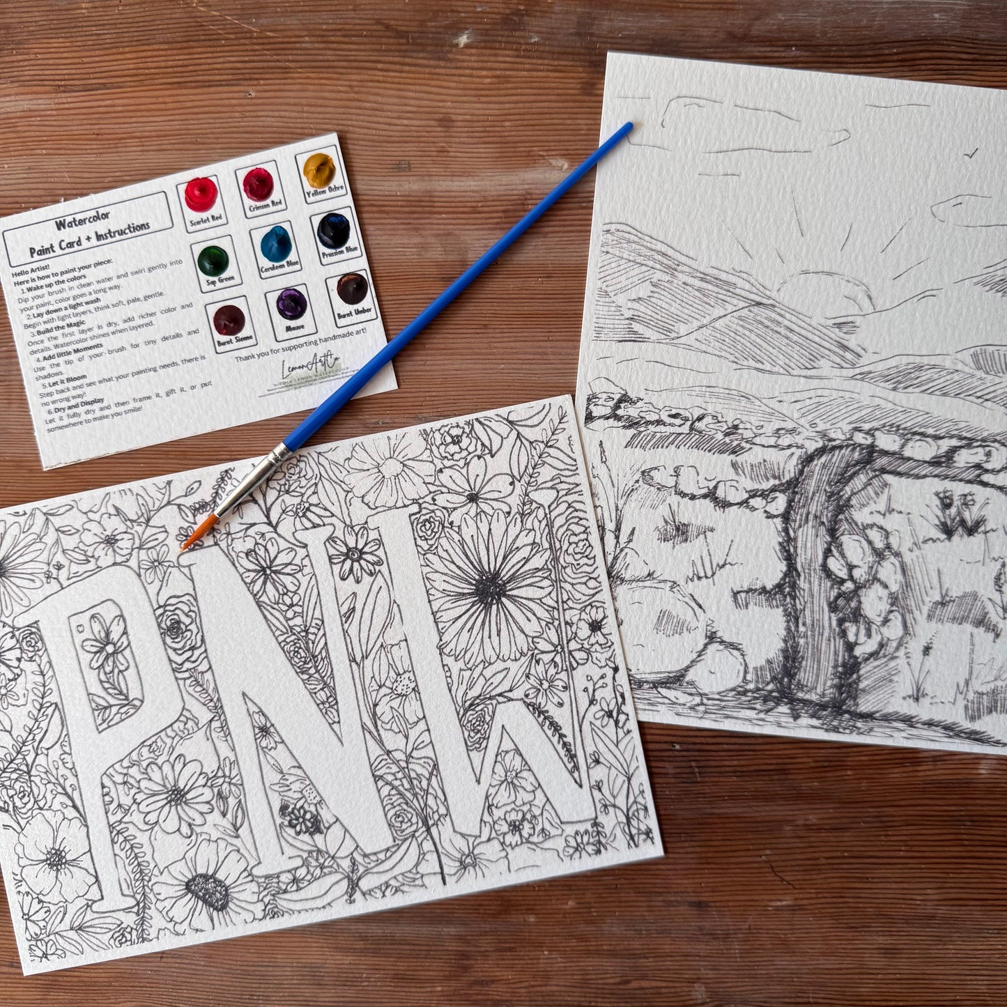 Set of 2 DIY Watercolors Paint Kit
