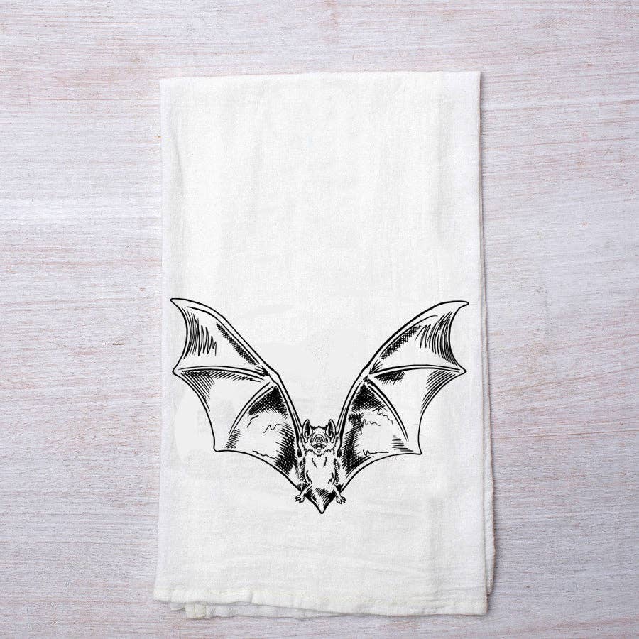 Bat Flour Sack Kitchen Towel