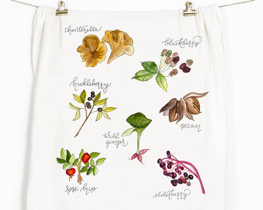 Foraged Foods Tea Towel