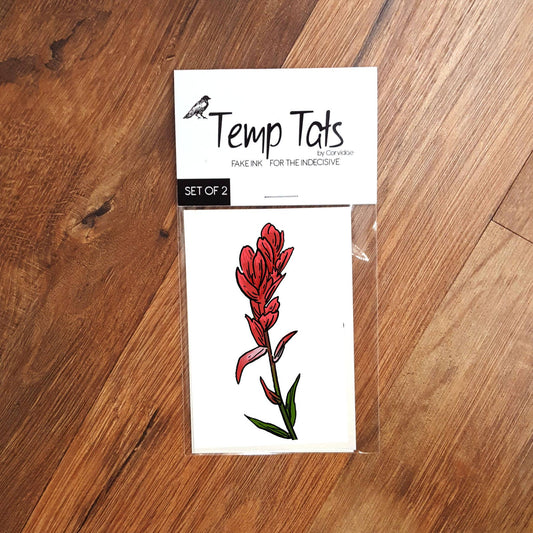 Indian Paintbrush Temporary Tattoo