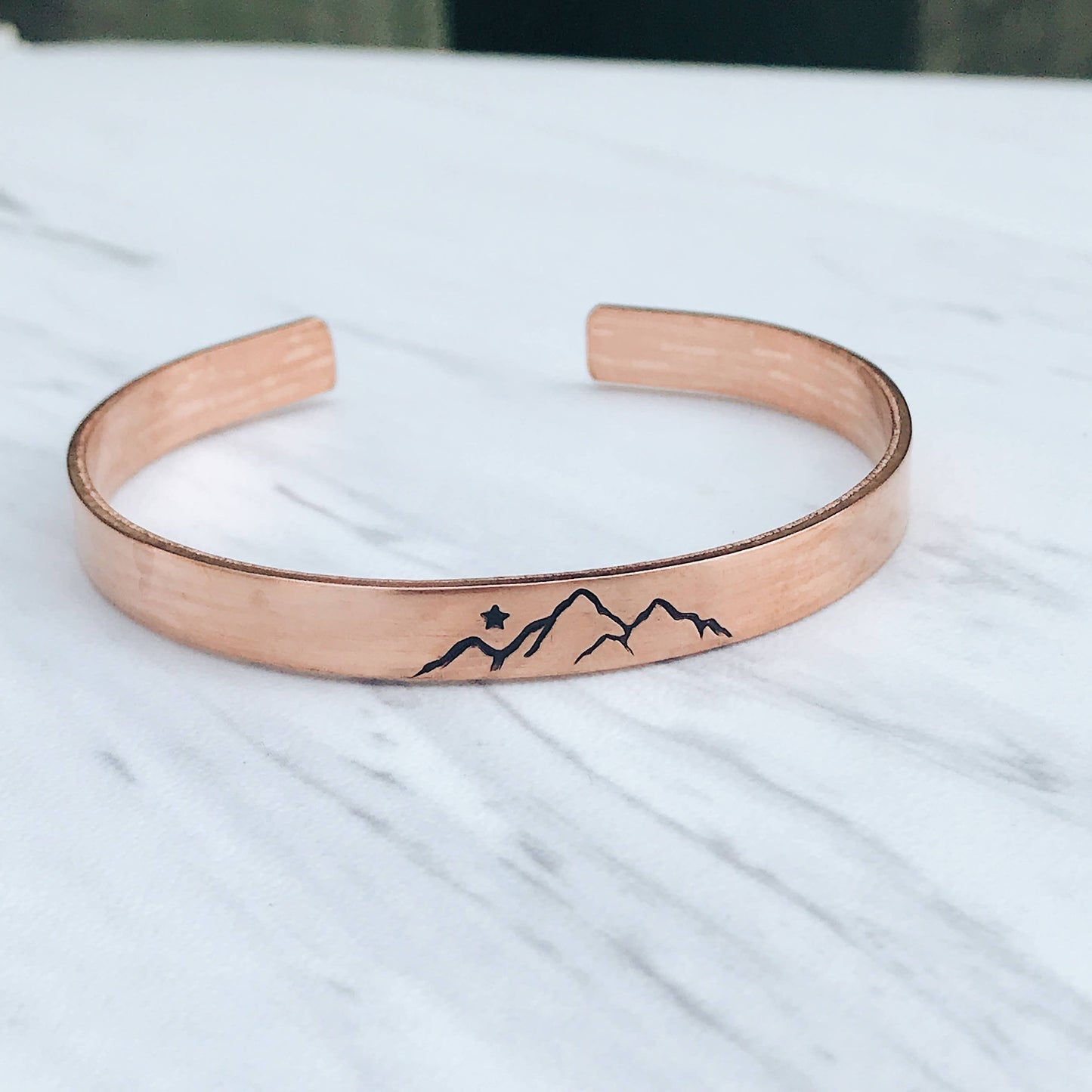 Simple True North Metal Cuff Bracelet
