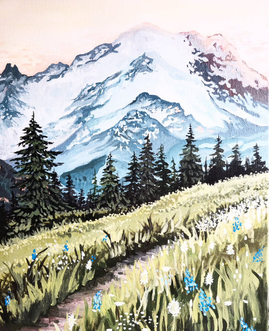 Sleepy Paradise Morning on Mount Rainier Print