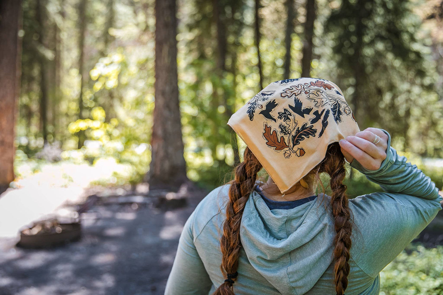 Crow + Oak Leaves Bandana