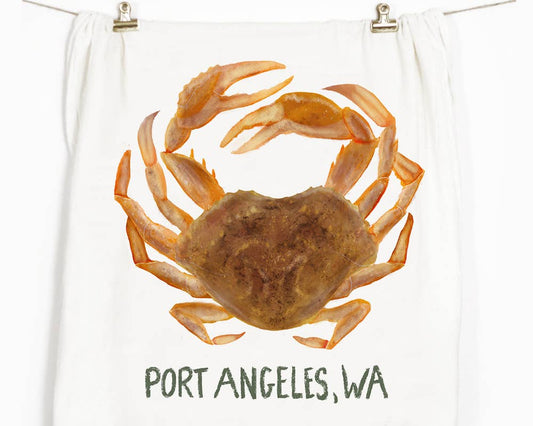 Dungeness Crab Port Angeles Tea Towel