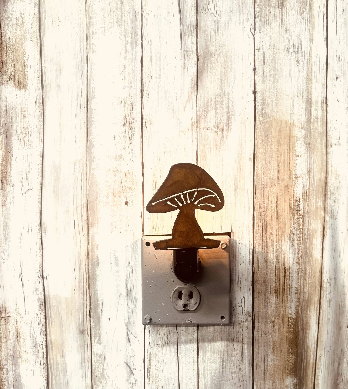 Mushroom Rustic Metal Night Light