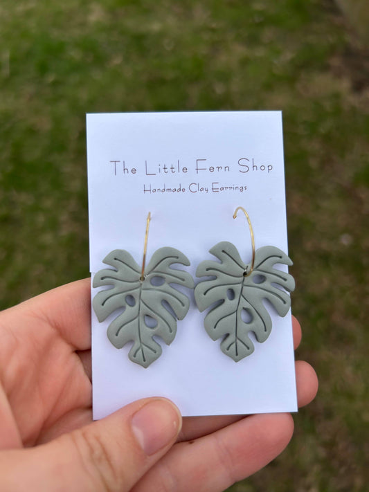 Tropical Monstera Hoops