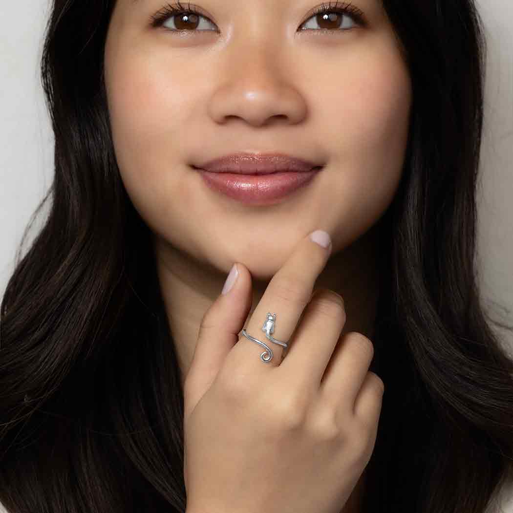 Sterling Silver Adjustable Cat Ring