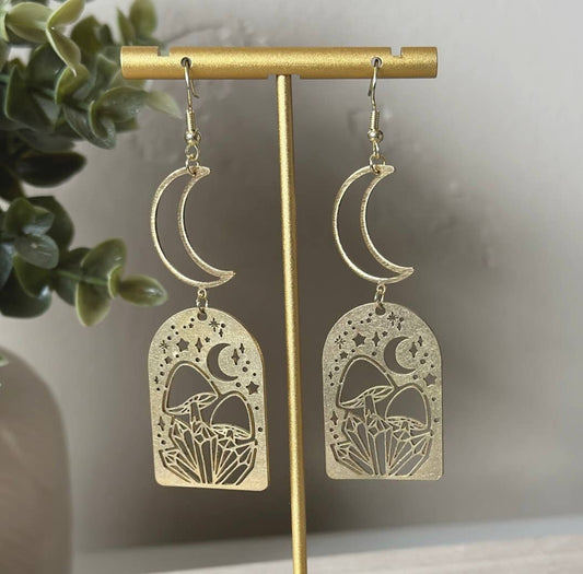 Crystal Mushroom Earrings