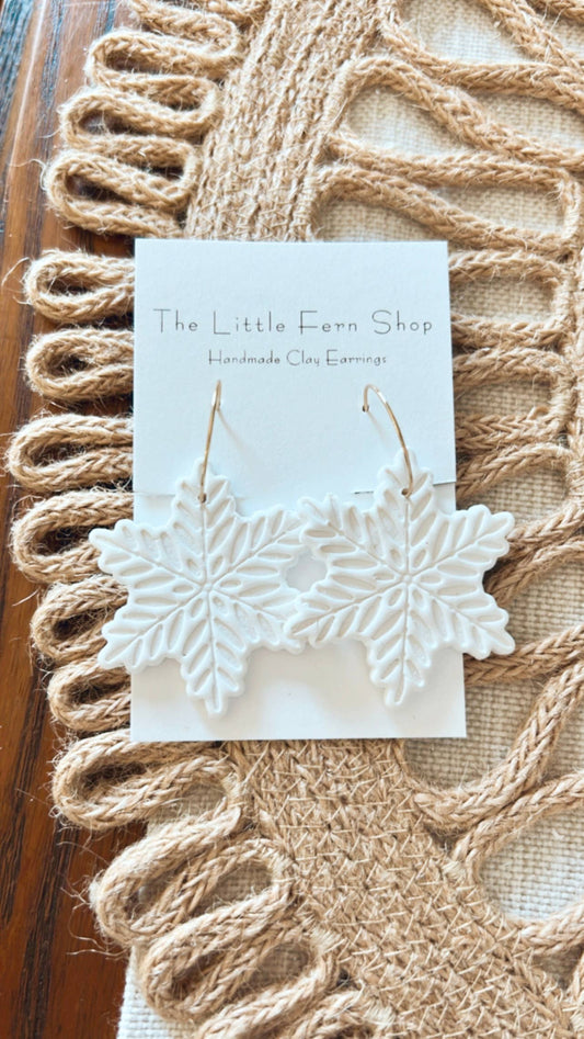 Large Snowflake Hoops