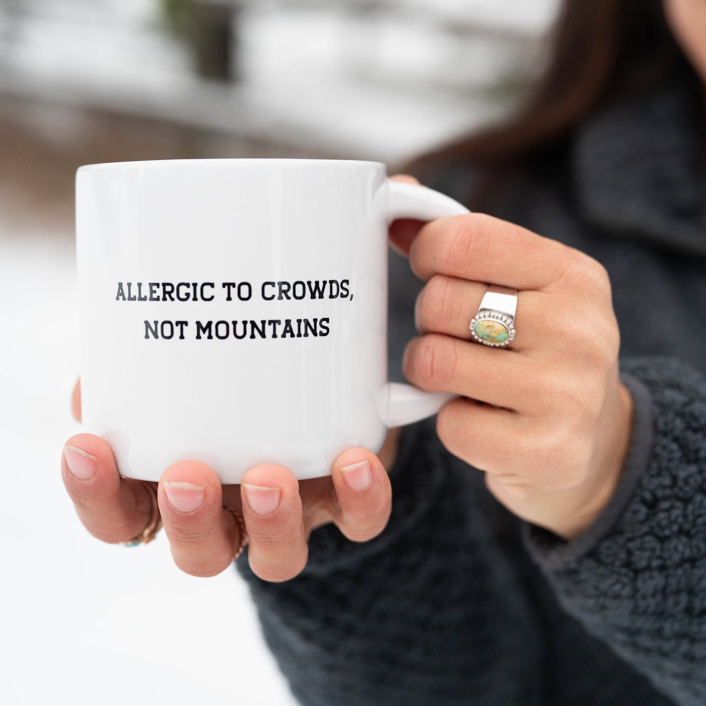 Allergic to Crowds, Not Mountains Mug