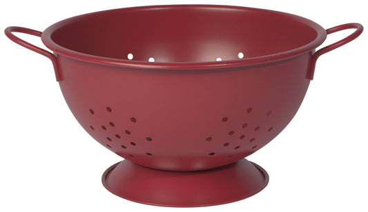 Matte Steel Carmine Red Colander Large