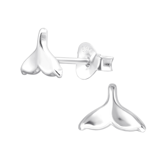 Tiny Whale Tail Earrings