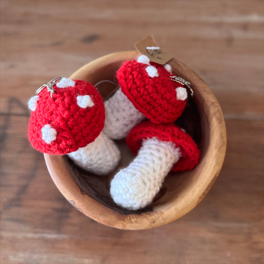 Crochet Amanita Key Ring