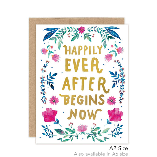 Floral Frame Wedding - Luxe A2 Card
