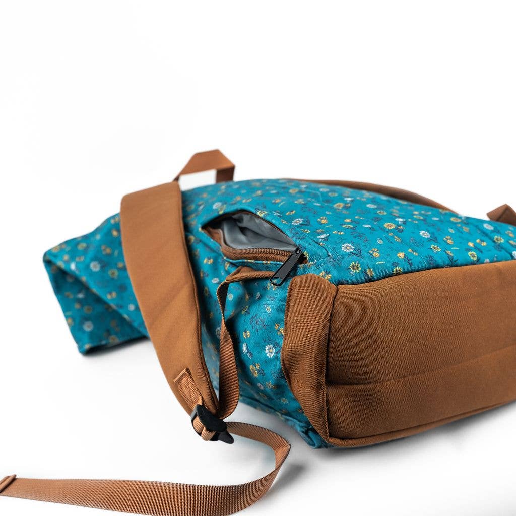 Teal Floral Adventure Backpack