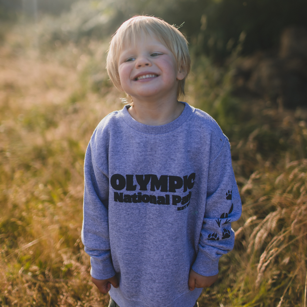 Olympic National Park Toddler & Youth Sweatshirt in Grey